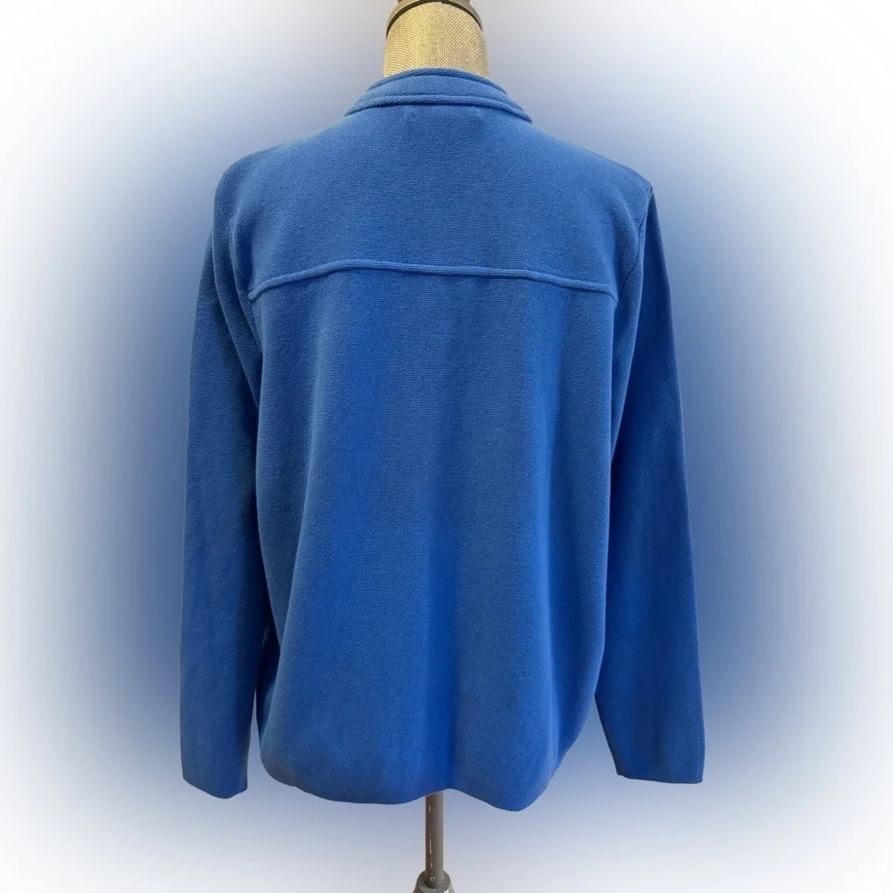 Lauren Ralph Lauren Blue Knit Cardigan Sweater Jacket, Size 1X - Picture 4 of 7
